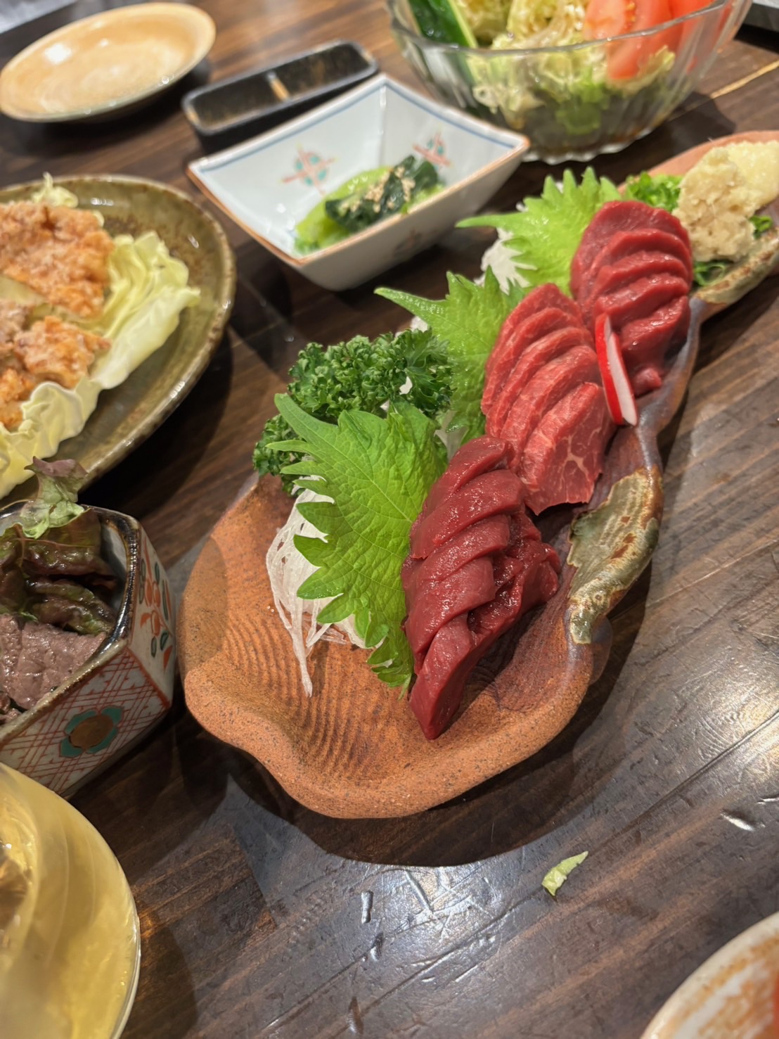 萬来でいただいた新鮮な馬刺し