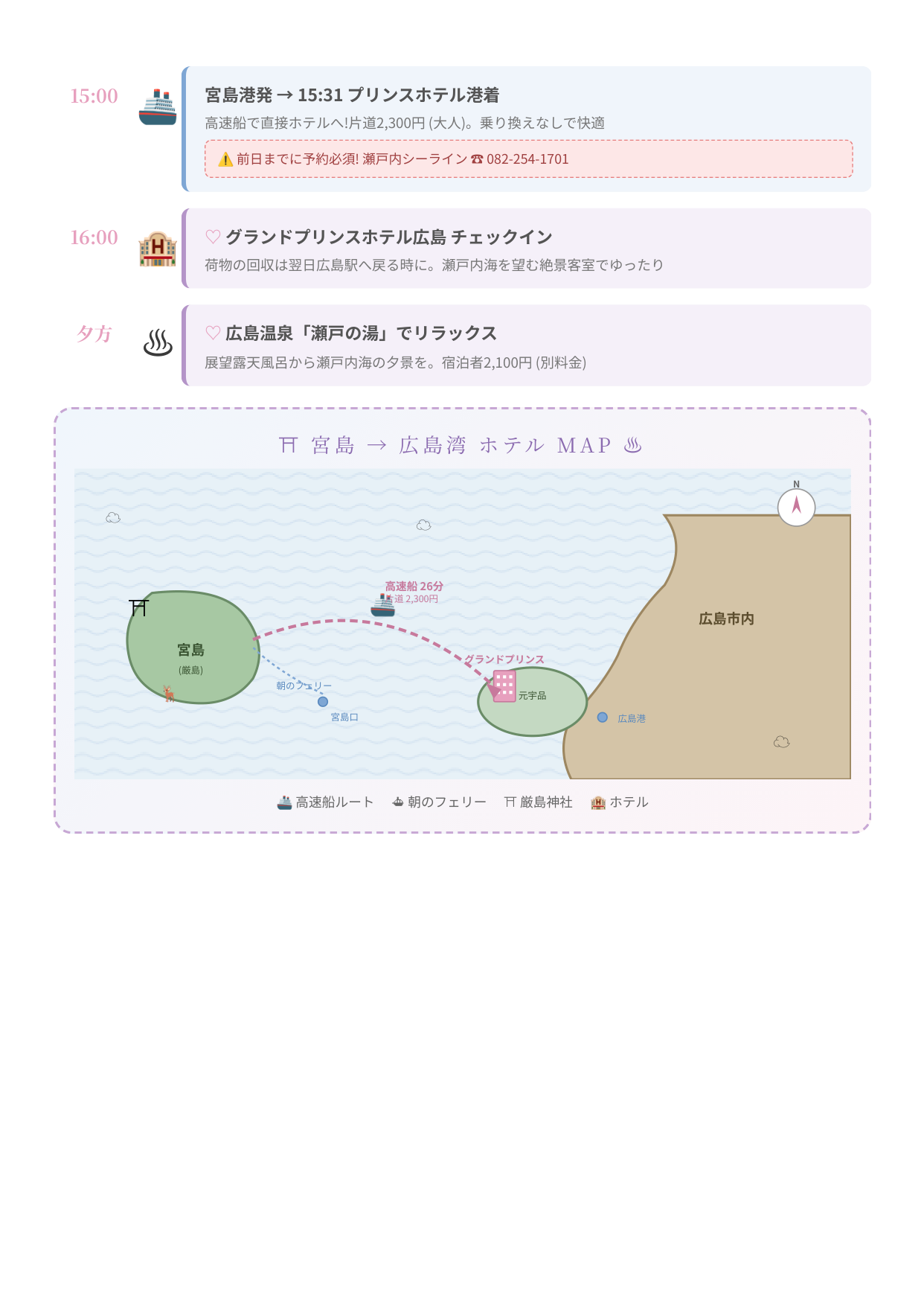 「地図も作って」とお願いして出てきた、広島しおりのマップページ